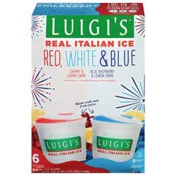 Luigi's Red White & Blue Real Italian Ice 6 - 6 fl oz Cups