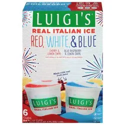 Luigi's® frozen real Italian ice, red, white, & blue