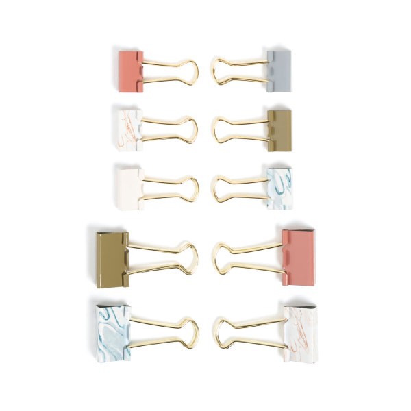 slide 2 of 4, U Brands® Binder Clip Set, Assorted Sizes, Set in Stone, Set Of 24 Clips, 1 ct
