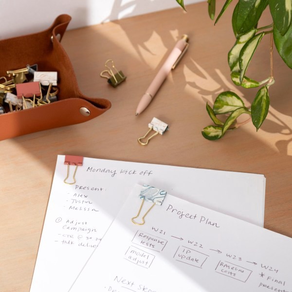 slide 3 of 4, U Brands® Binder Clip Set, Assorted Sizes, Set in Stone, Set Of 24 Clips, 1 ct