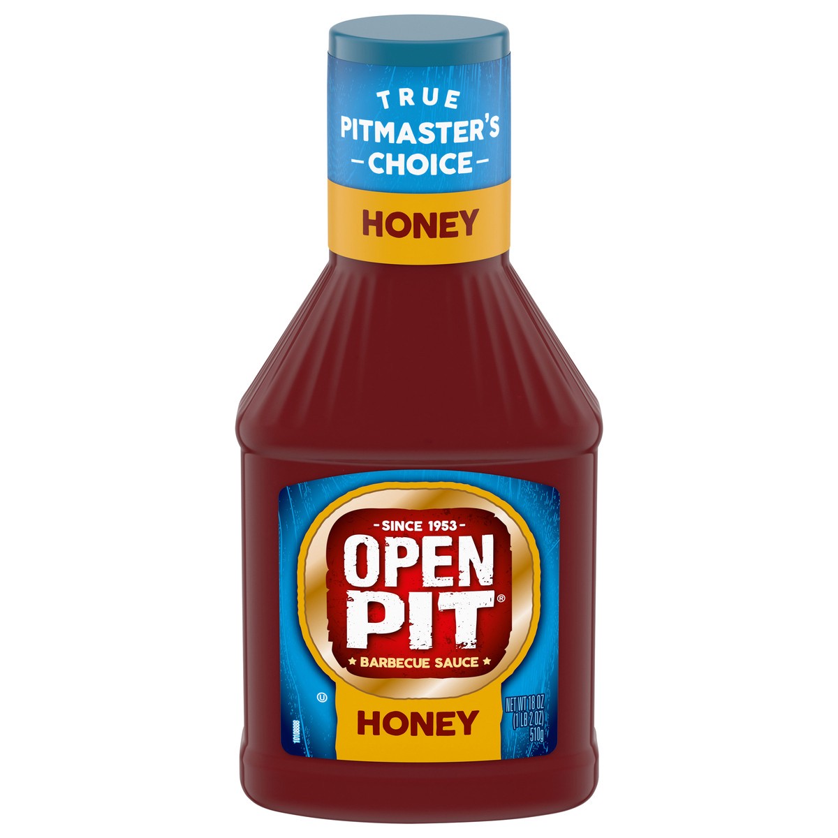 slide 1 of 5, Open Pit Blue Label Honey Barbecue Sauce, Made With Pure Honey, 18 oz., 18 oz