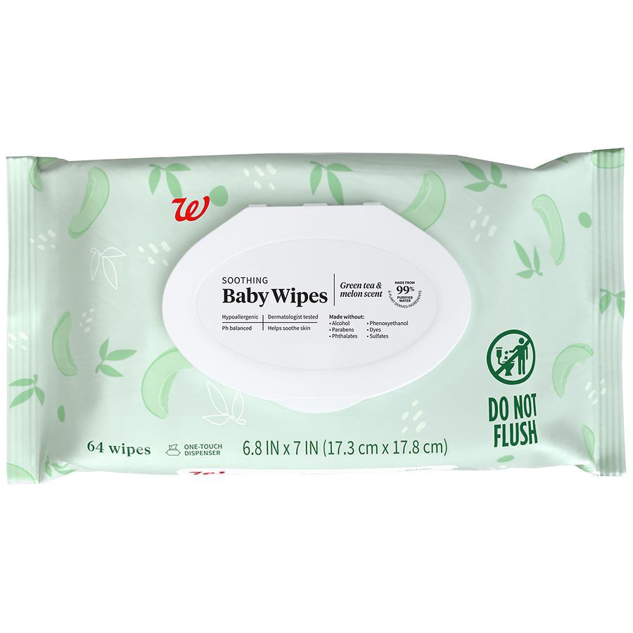 slide 1 of 5, Walgreens Baby Wipes Green Tea Melon, 64 ct