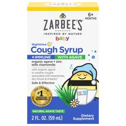 Zarbee''s Baby Nighttime Cough Syrup + Immune, Agave Taste, 2 Fl. Oz