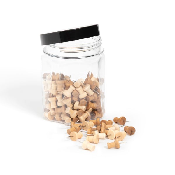 slide 4 of 4, U Brands® Soft Touch Standard Push Pins, Light/Dark Wood, Set Of 150 Pins, 1 ct