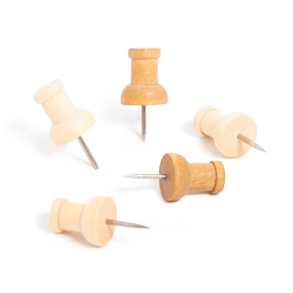 slide 3 of 4, U Brands® Soft Touch Standard Push Pins, Light/Dark Wood, Set Of 150 Pins, 1 ct