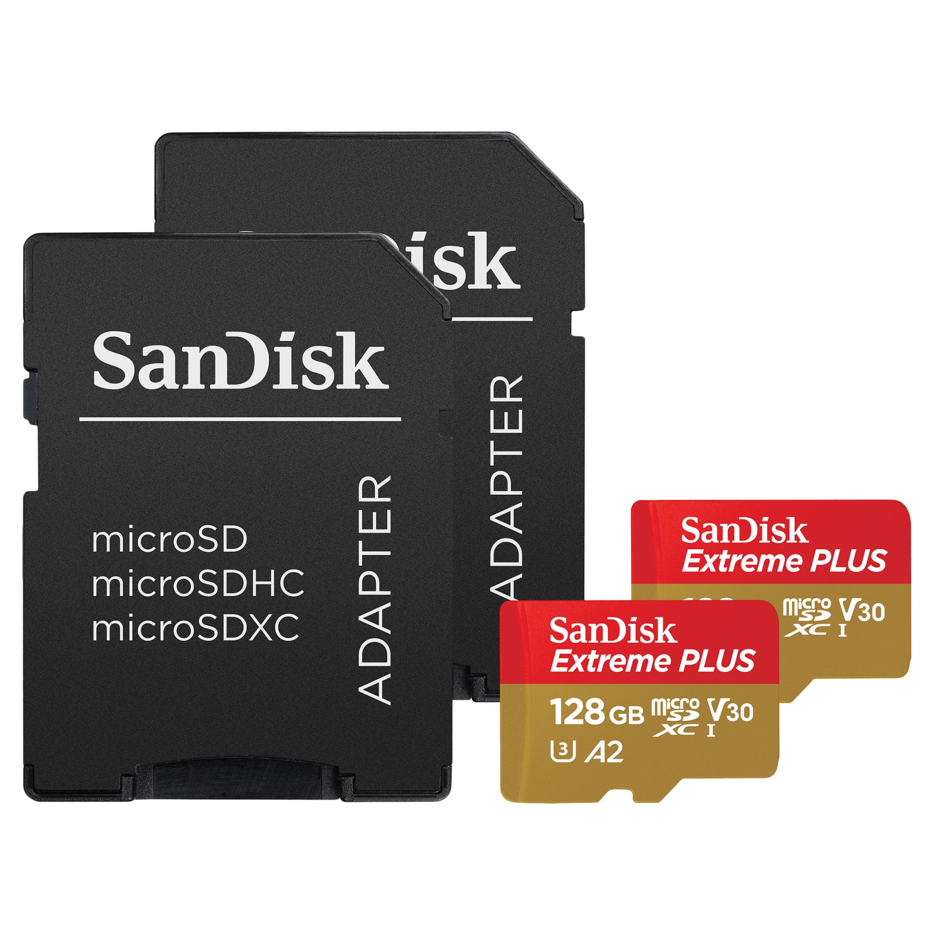 slide 1 of 2, Western Digital SanDisk Extreme Plus 128GB microSD Card with Adapter, 