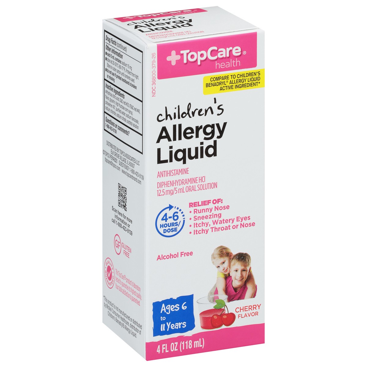 slide 10 of 10, TopCare Children's Allergy Medicine Liquid Cherry Flavor, 4 oz