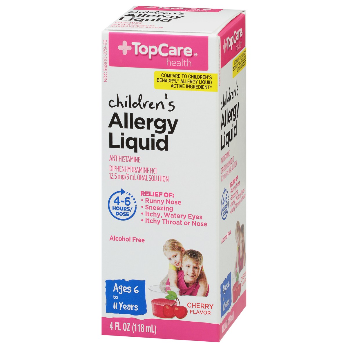 slide 4 of 10, TopCare Children's Allergy Medicine Liquid Cherry Flavor, 4 oz