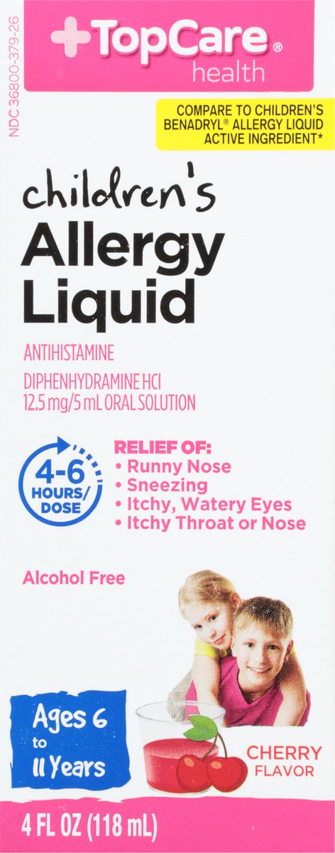 slide 7 of 10, TopCare Children's Allergy Medicine Liquid Cherry Flavor, 4 oz