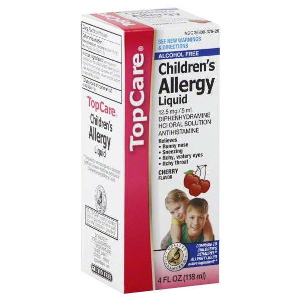 slide 1 of 10, TopCare Children's Allergy Medicine Liquid Cherry Flavor, 4 oz