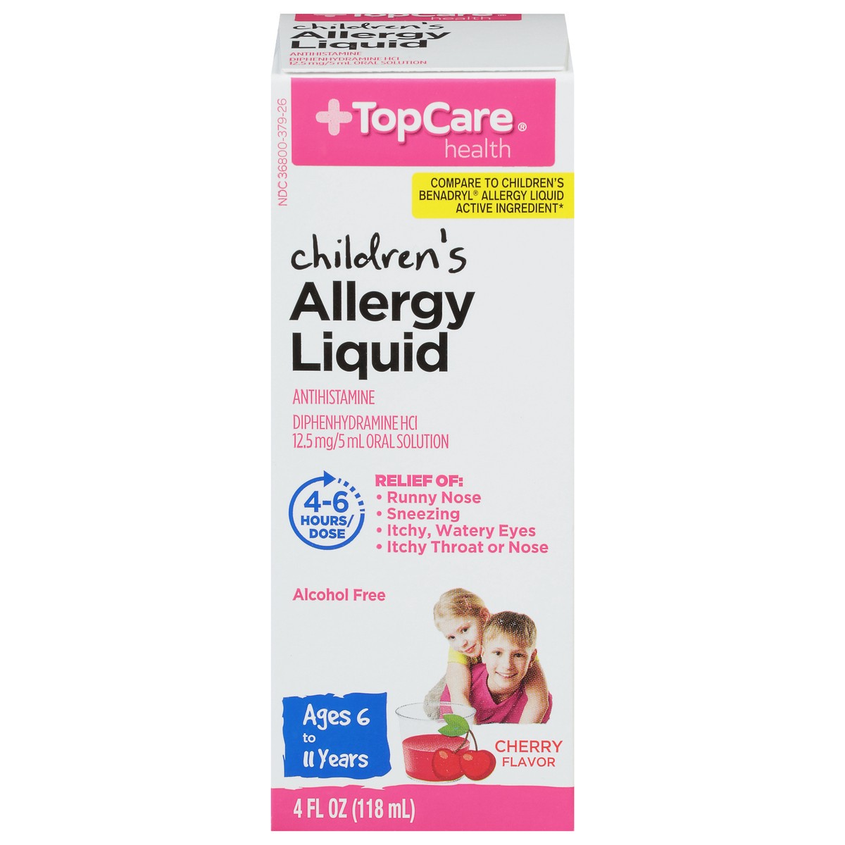 slide 5 of 10, TopCare Children's Allergy Medicine Liquid Cherry Flavor, 4 oz