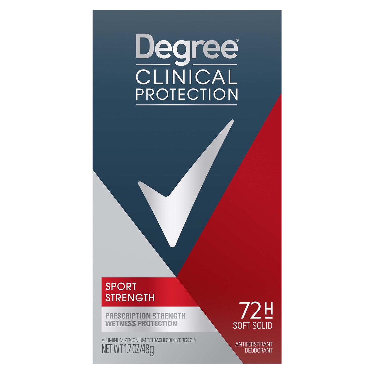 slide 1 of 1, Degree Men Clinical Sport Strength Antiperspirant & Deodorant, 1.7 oz
