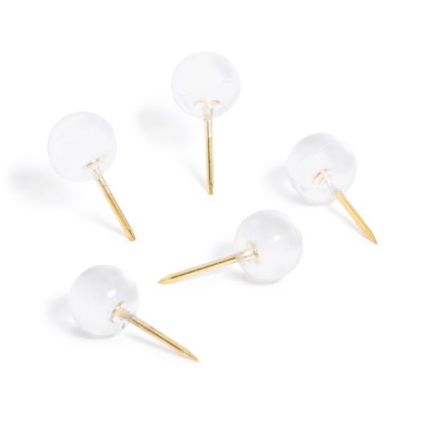 slide 2 of 4, U Brands® Sphere Push Pins, Clear/Gold, Set Of 100 Pins, 1 ct