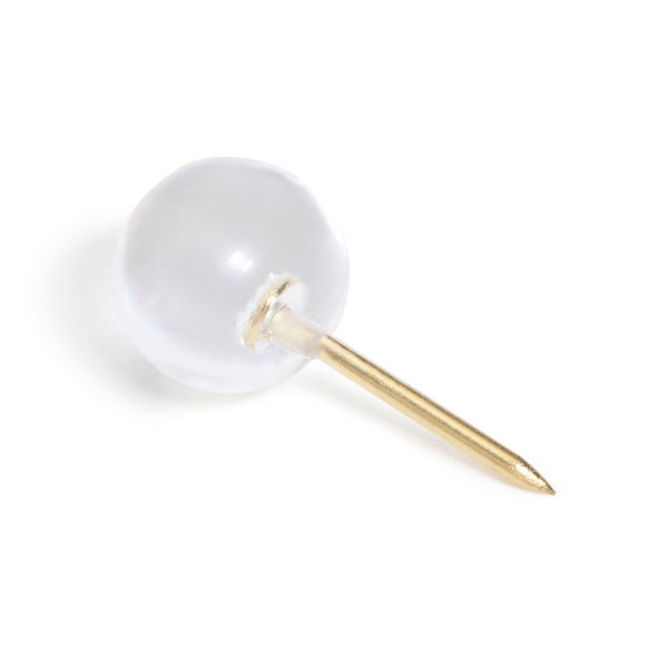 slide 3 of 4, U Brands® Sphere Push Pins, Clear/Gold, Set Of 100 Pins, 1 ct