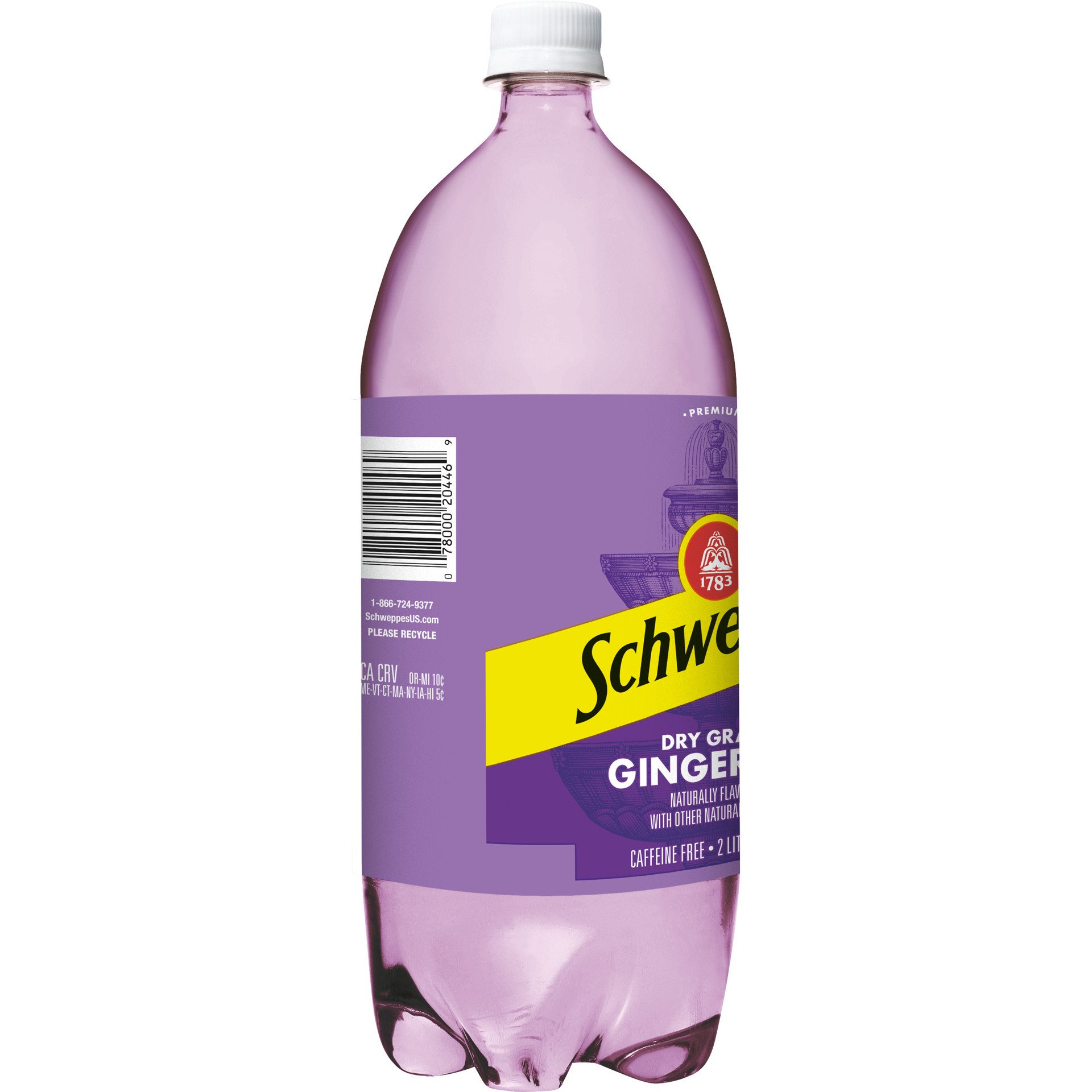 slide 2 of 4, Schweppes Caffeine Free Dry Grape Ginger Ale - 2 liter, 67.62 fl oz