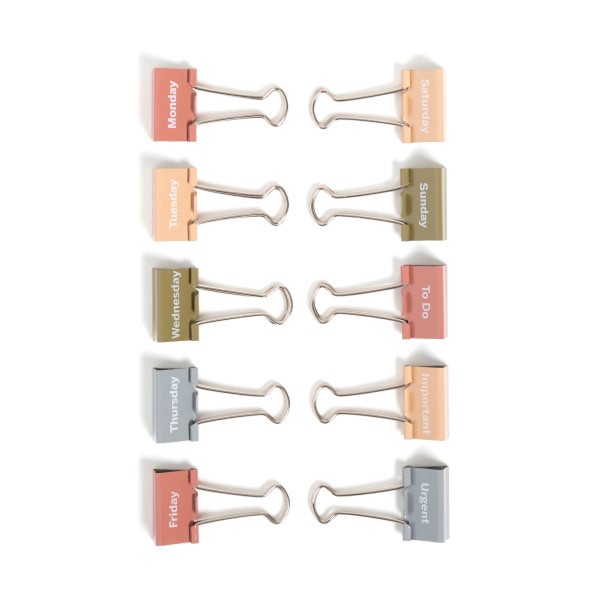 slide 3 of 4, U Brands® Task at Hand Binder Clips, 25mm, Set In Stone, Set Of 10 Clips, 1 ct