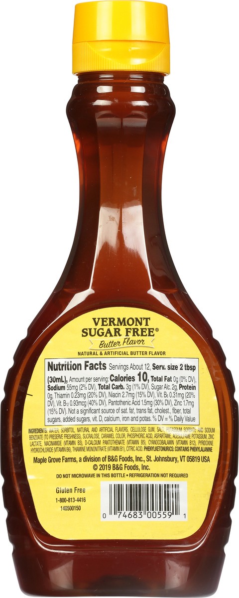 slide 4 of 8, Vermont Sugar Free Low Calorie Butter Flavor Syrup 12 fl oz, 12 fl oz