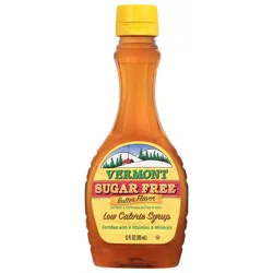 Vermont Sugar Free Low Calorie Butter Flavor Syrup, 12 fl oz