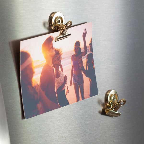 slide 3 of 4, U Brands® Magnetic Bulldog Clips, Gold, Set Of 3 Clips, 1 ct