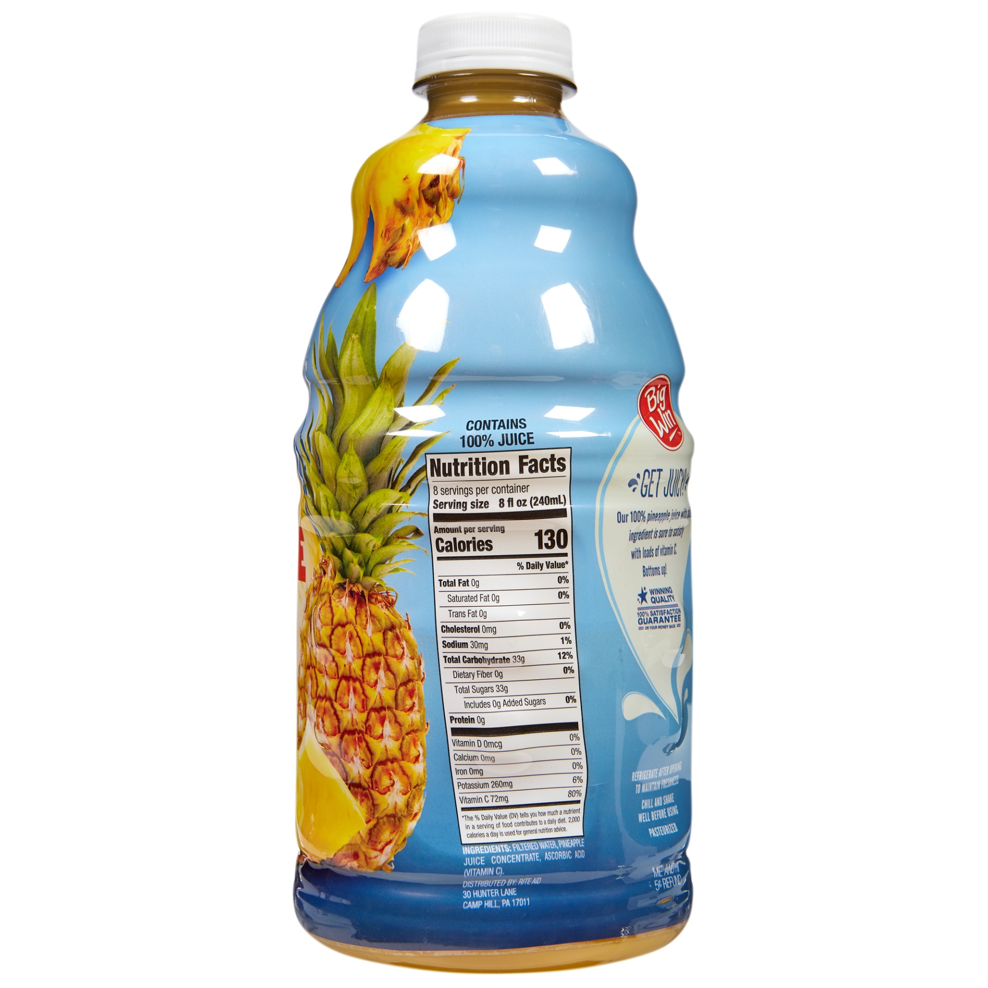 slide 2 of 2, Big Win 100% Pineapple Juice, 64 fl oz