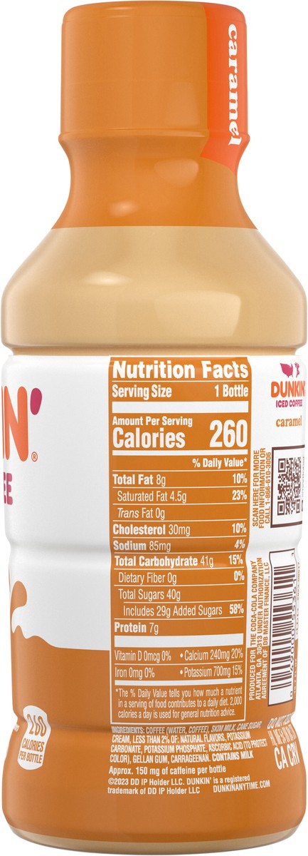 slide 4 of 11, Dunkin' Iced Coffee Caramel Bottle, 13.7 fl oz, 13.7 fl oz
