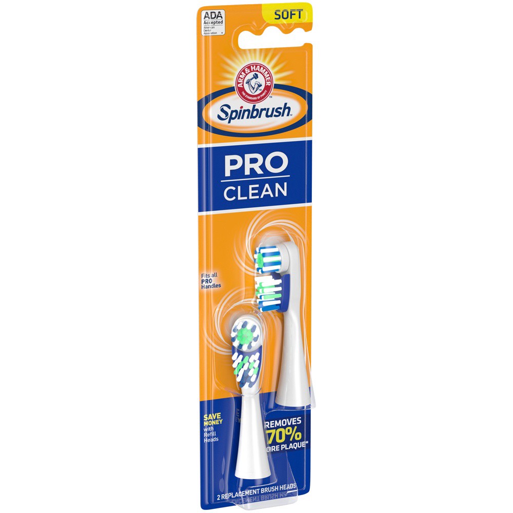 slide 3 of 5, ARM & HAMMER Spinbrush Pro Clean Replacement Heads, 2 ct