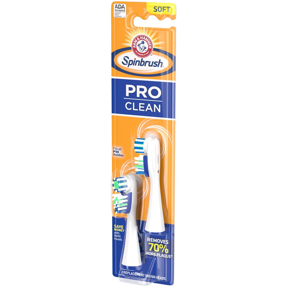 slide 5 of 5, ARM & HAMMER Spinbrush Pro Clean Replacement Heads, 2 ct