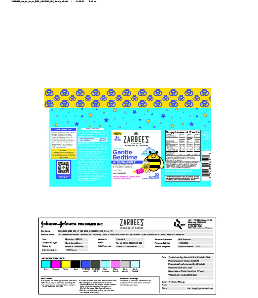 slide 10 of 12, Zarbee's Naturals Children's Gentle Bedtime with Chamomile Gummies, Natural Raspberry Lemon Flavor, 30 Count, 30 ct