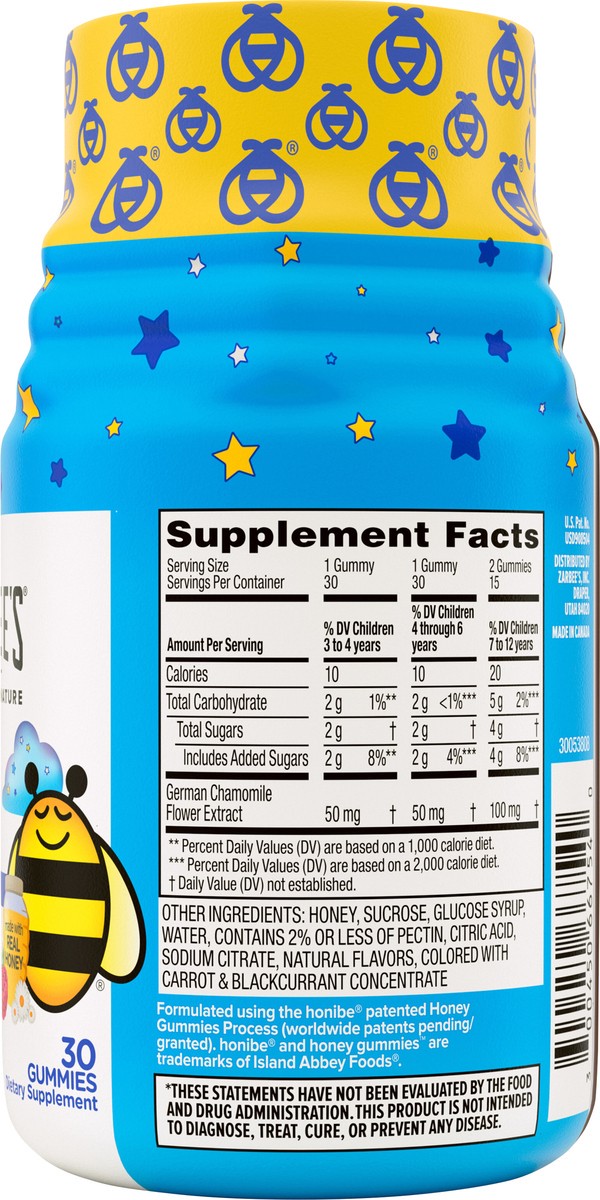 slide 6 of 12, Zarbee's Naturals Children's Gentle Bedtime with Chamomile Gummies, Natural Raspberry Lemon Flavor, 30 Count, 30 ct