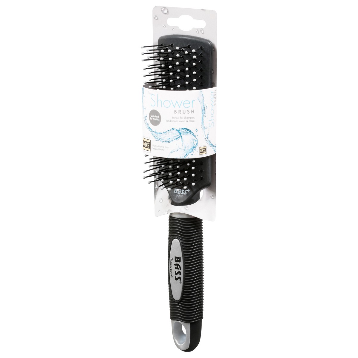 slide 7 of 9, Bass Brushes Professional Grade Rubber Grip Handle Shower Brush, Nylon Pin, 1 ct