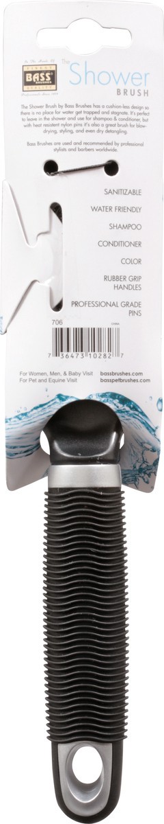 slide 5 of 9, Bass Brushes Professional Grade Rubber Grip Handle Shower Brush, Nylon Pin, 1 ct