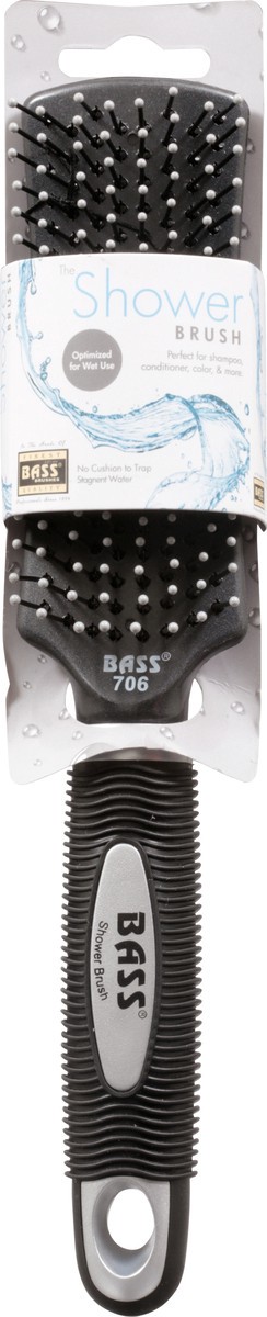 slide 3 of 9, Bass Brushes Professional Grade Rubber Grip Handle Shower Brush, Nylon Pin, 1 ct