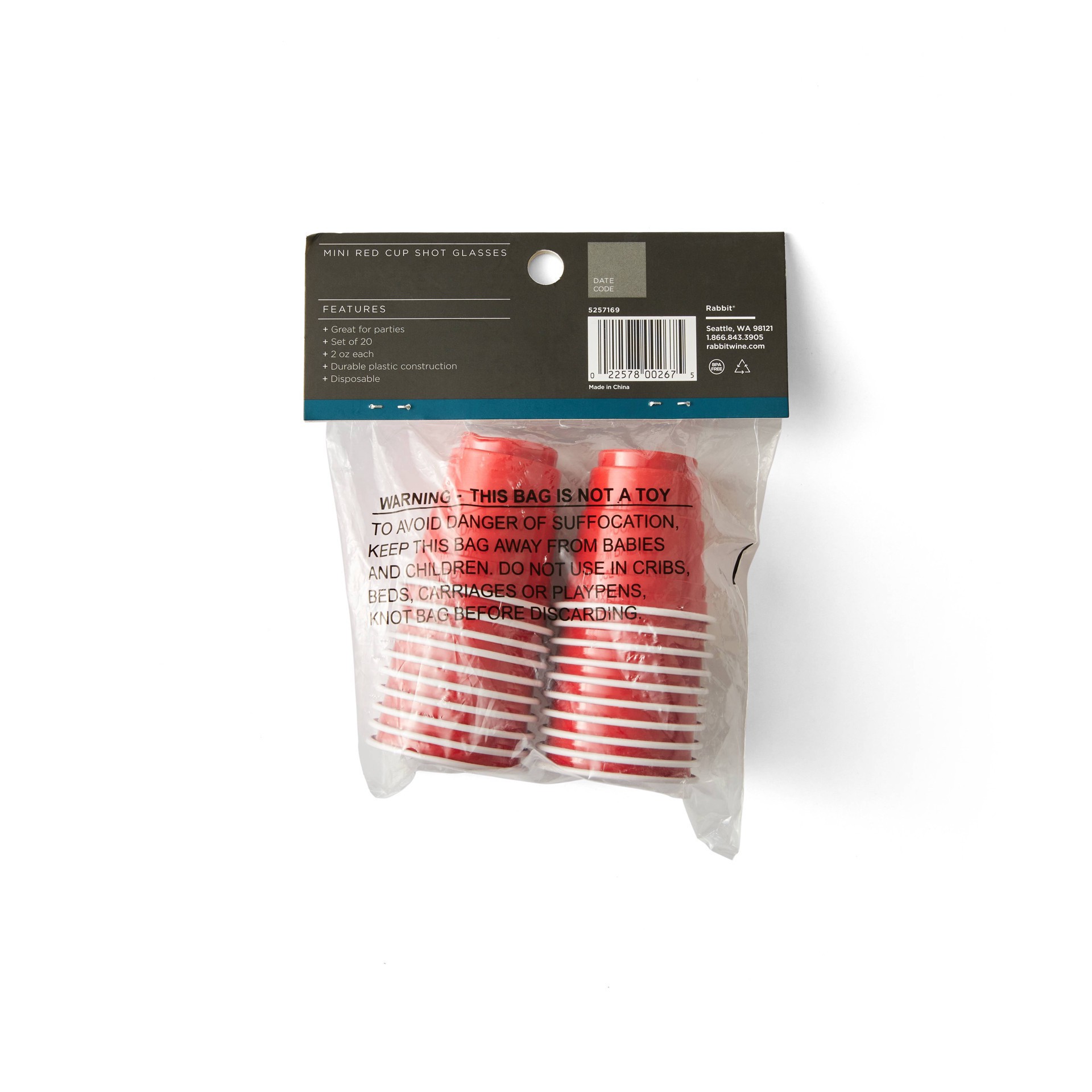 slide 2 of 7, Houdini Red Cup Mini Shot Glasses 20 ea, 20 ct