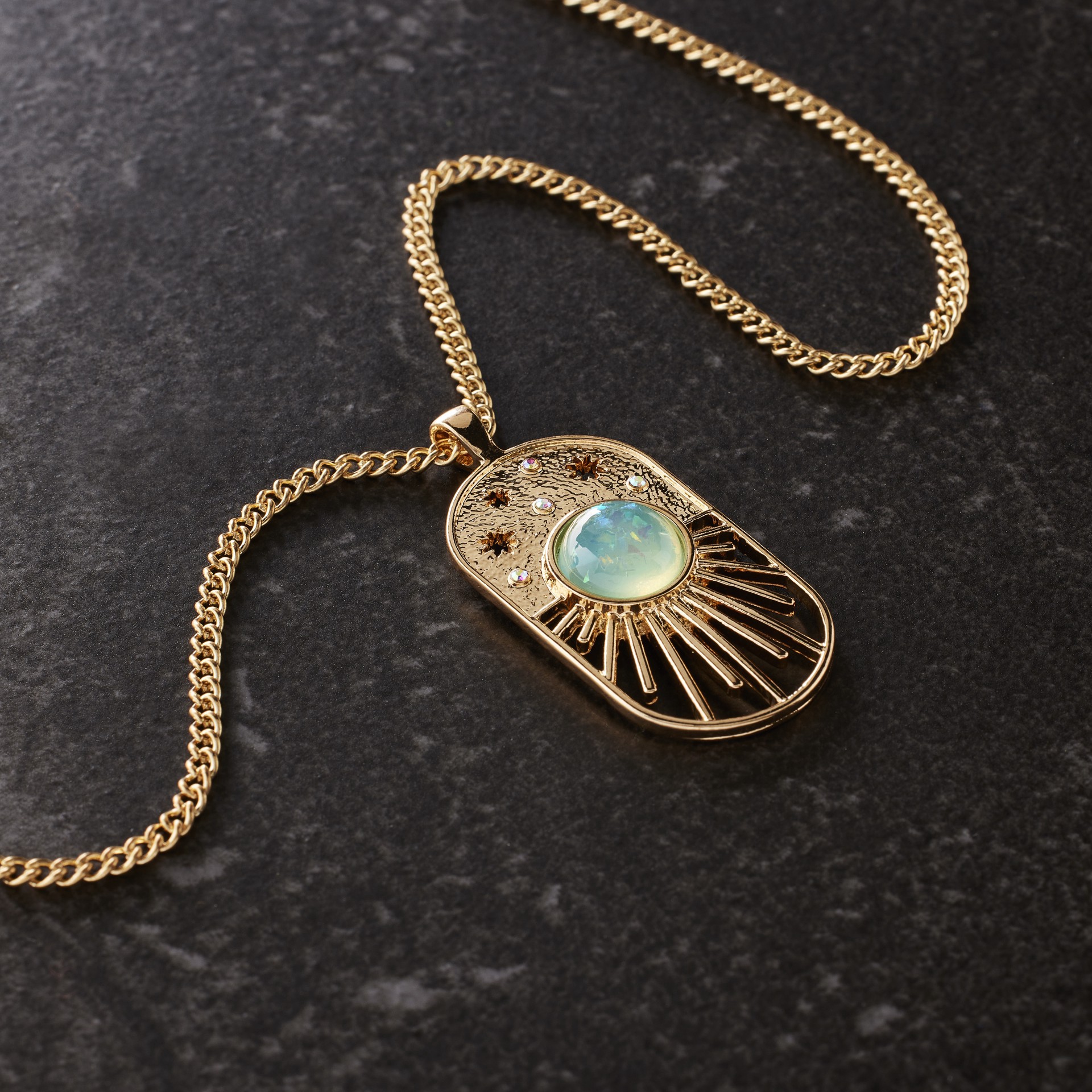 slide 2 of 6, Opal Sunburst Evil Eye Pendant By Bead Landing, 1.69 in x 0.8 in x 0.19 in