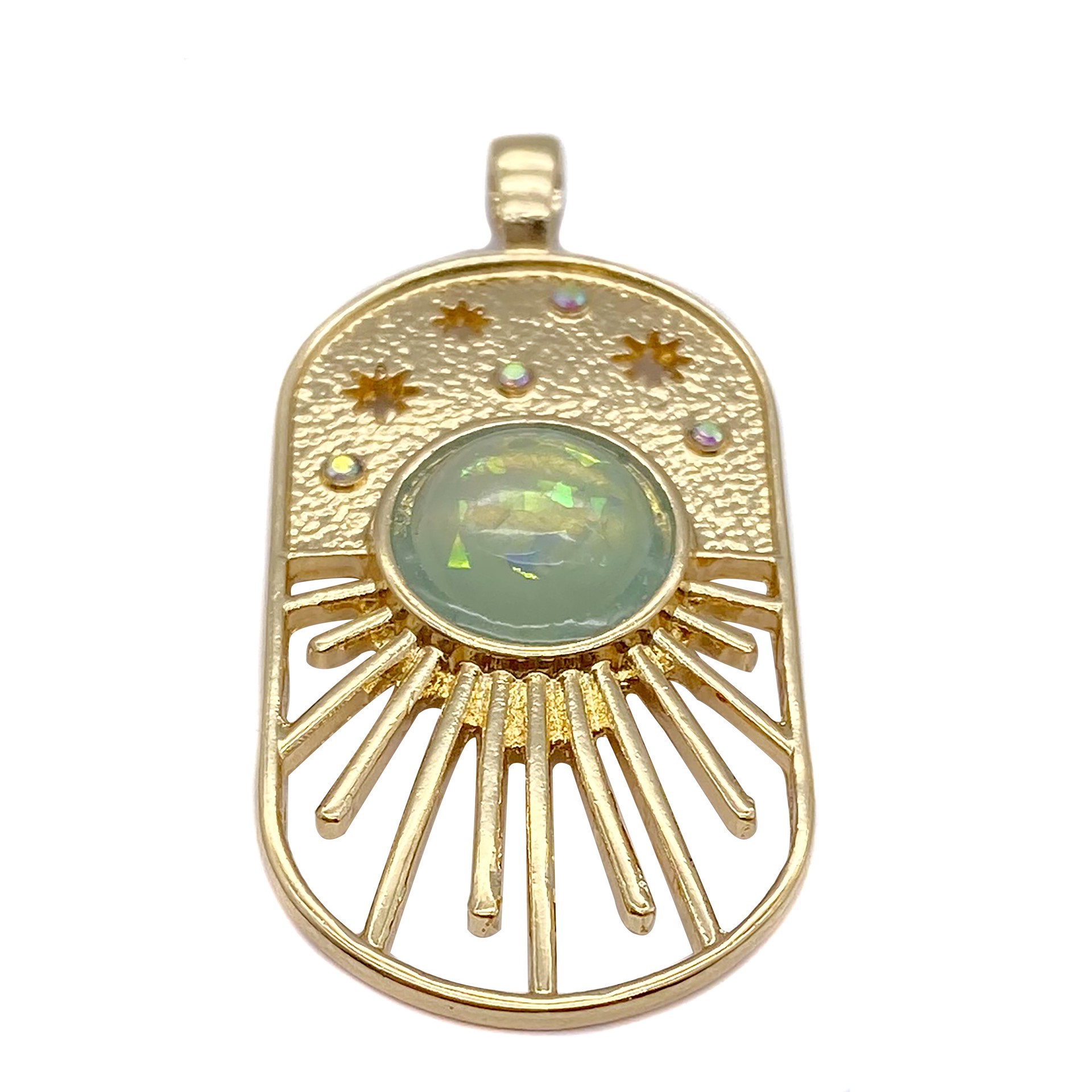 slide 4 of 6, Opal Sunburst Evil Eye Pendant By Bead Landing, 1.69 in x 0.8 in x 0.19 in