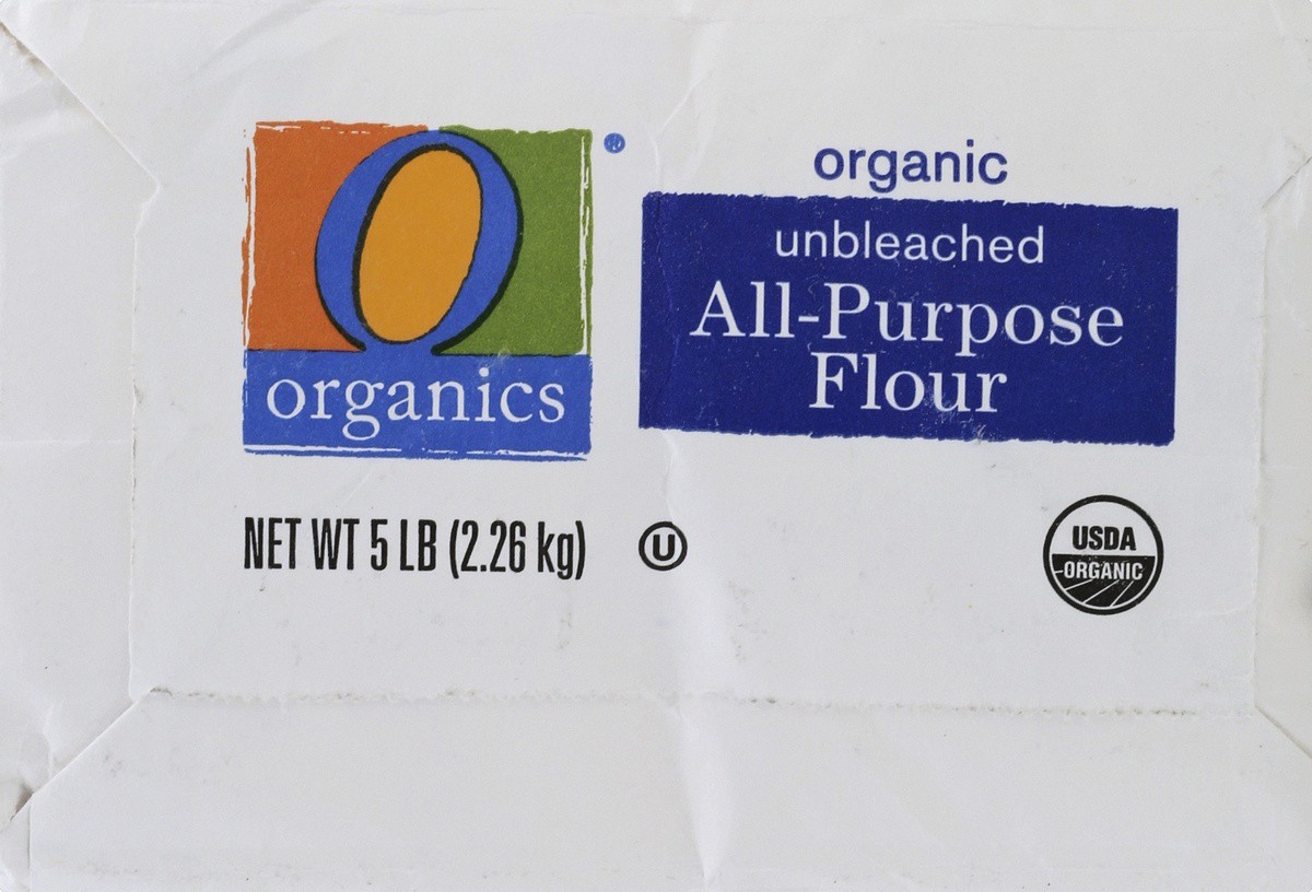 slide 2 of 5, O Organics Organic Flour All Purpose Unbleached, 5 lb