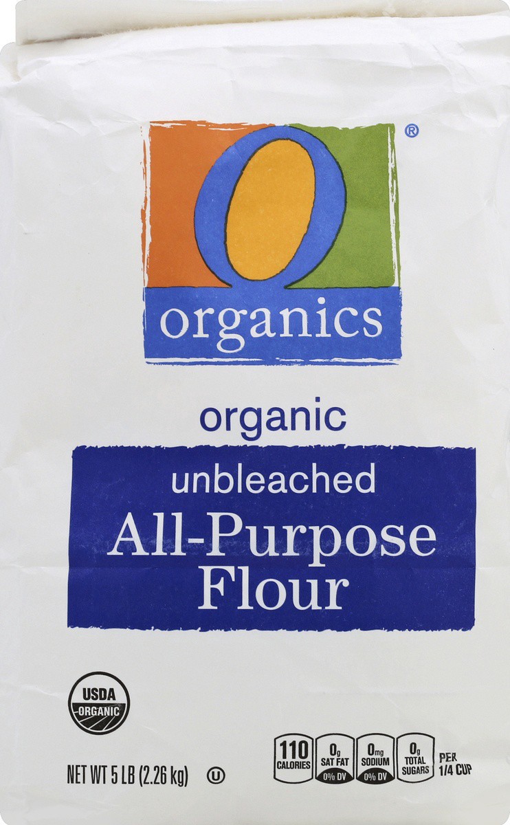 slide 3 of 5, O Organics Organic Flour All Purpose Unbleached, 5 lb