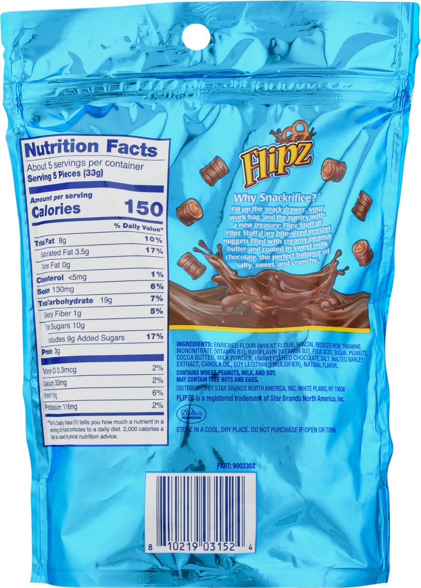 slide 7 of 13, Flipz Stuff'd Pretzels Milk Chocolate Peanut Butter Filled, 6 oz