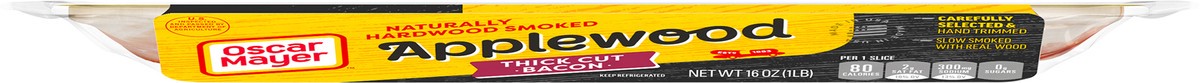 slide 7 of 9, Oscar Mayer Naturally Hardwood Smoked Thick Cut Applewood Bacon, 16 oz Pack, 16 oz