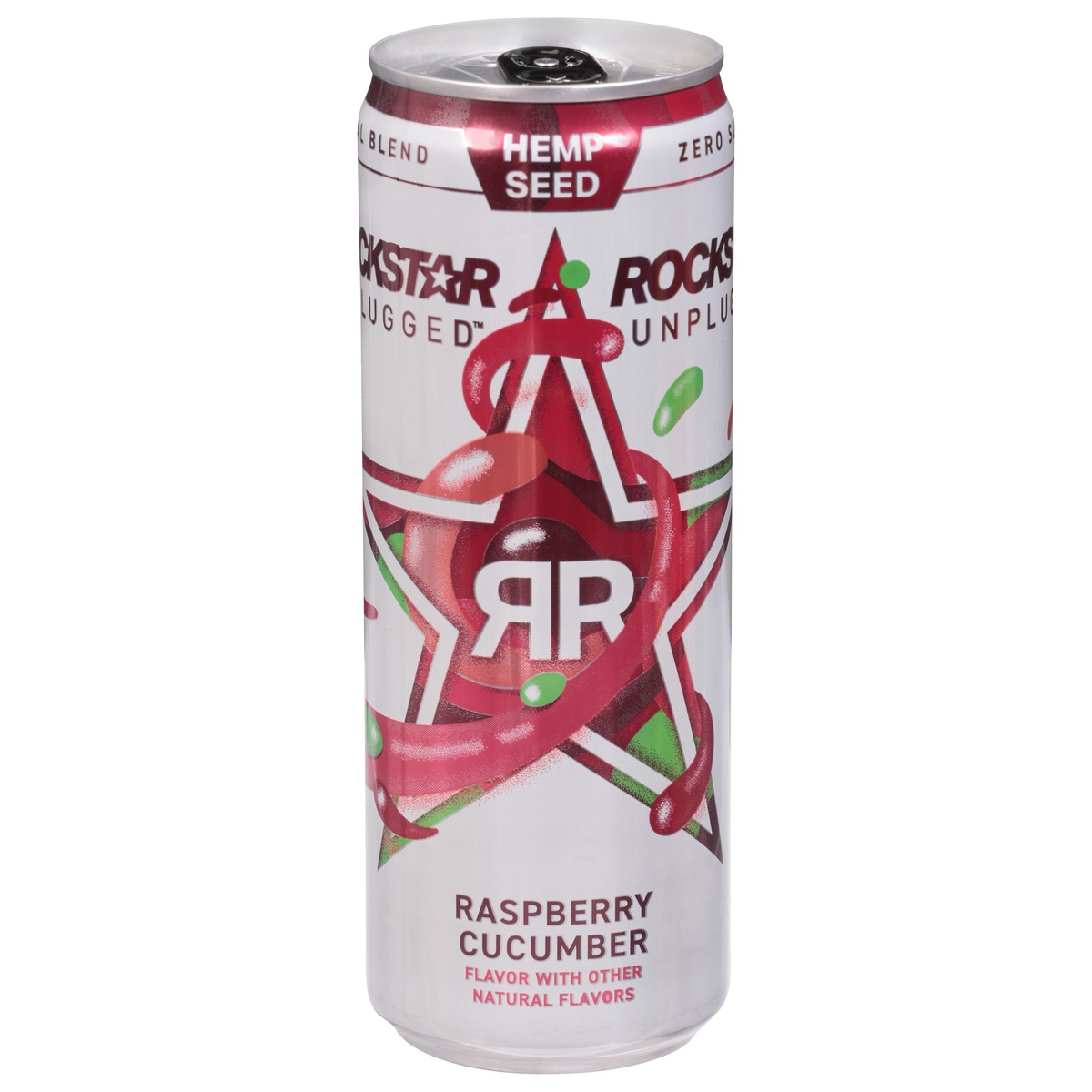 Rockstar Unplugged Hemp Seed Sugar Free Raspberry Cucumber Energy Drink