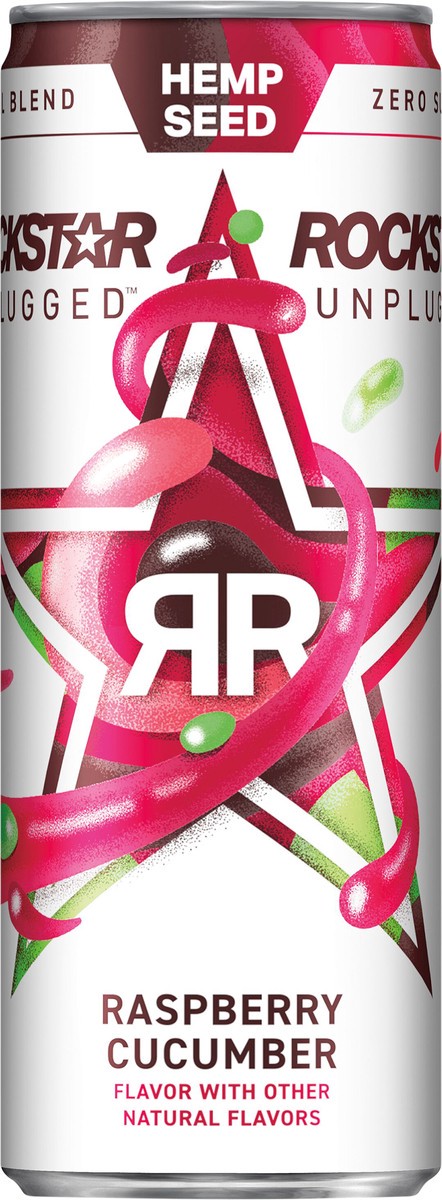 slide 4 of 5, Rockstar Unplugged Energy Drink Raspberry Cucumber 12 Fl Oz, 12 fl oz