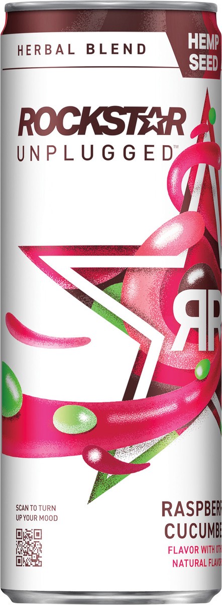 slide 5 of 5, Rockstar Unplugged Energy Drink Raspberry Cucumber 12 Fl Oz, 12 fl oz