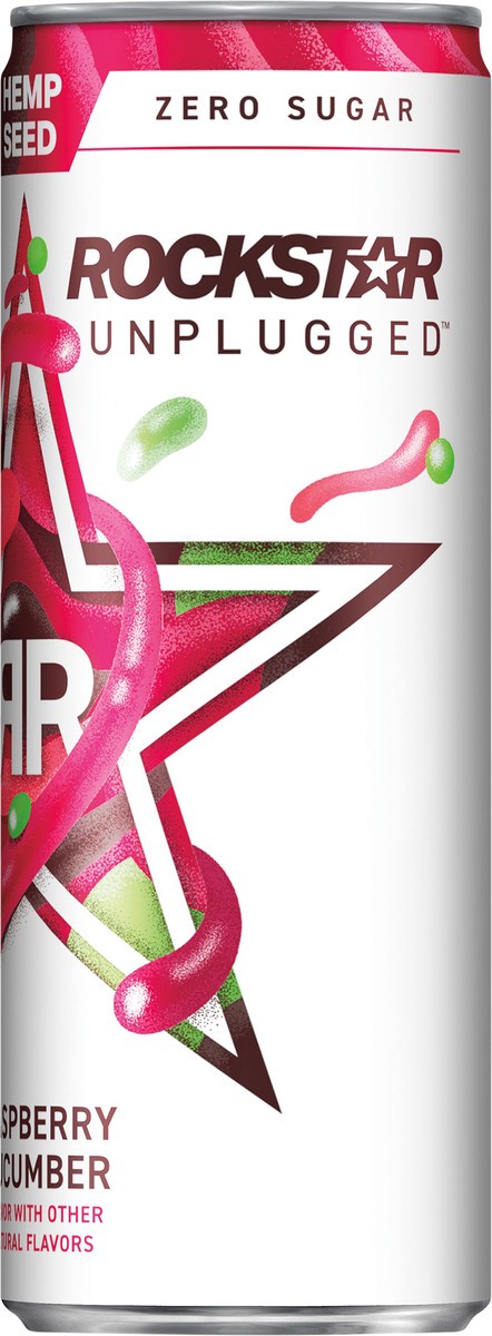 slide 2 of 5, Rockstar Unplugged Energy Drink Raspberry Cucumber 12 Fl Oz, 12 fl oz