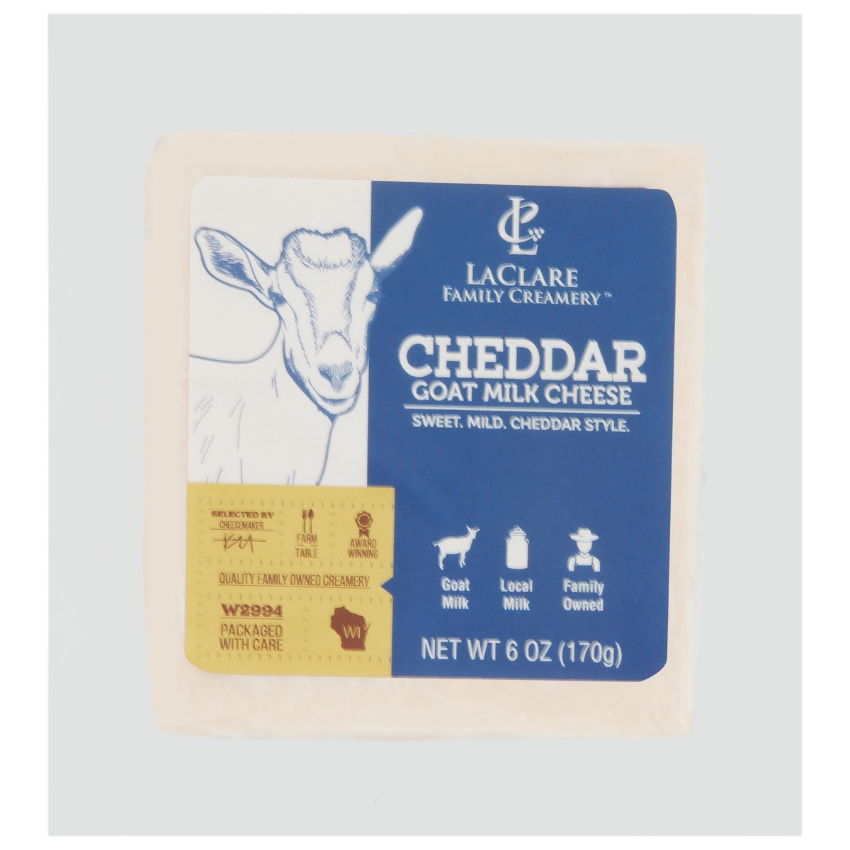slide 2 of 3, LaClare Family Creamery Goat Milk Cheddar Cheese 6 oz, 6 oz