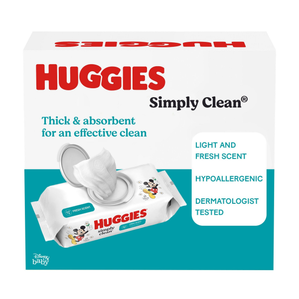 slide 4 of 25, Huggies Simply Clean Fresh Scent Baby Wipes, 3 Flip-Top Packs (192 Wipes Total), 3 ct