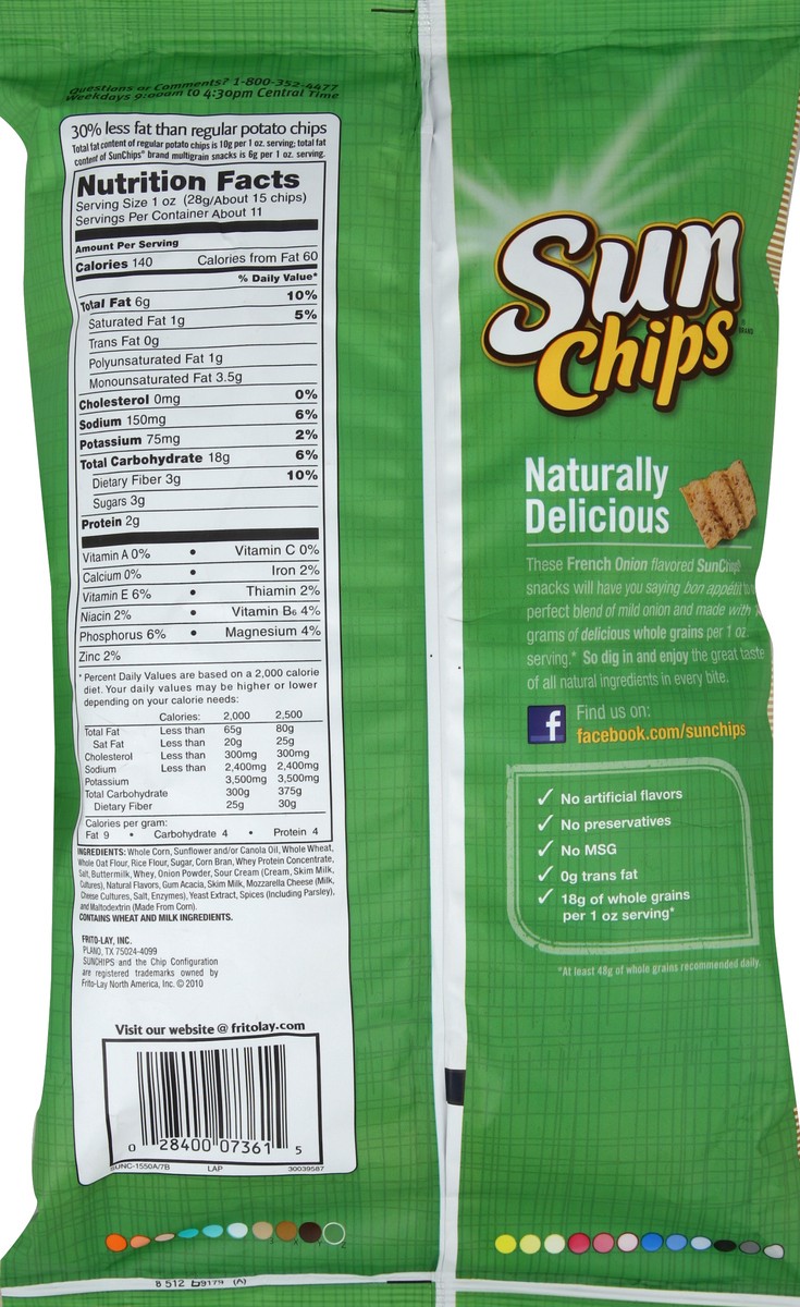 slide 6 of 6, SunChips Sun Chips French Onion Multigrain Snacks, 10.5 oz