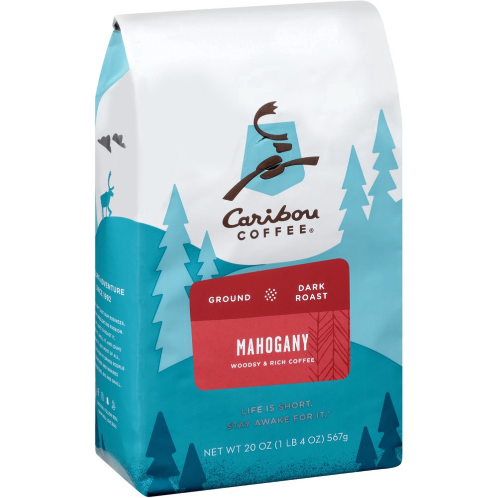 slide 11 of 12, Caribou Coffee Mahogany Dark Roast Ground Coffee 20 oz. Bag, 20 oz