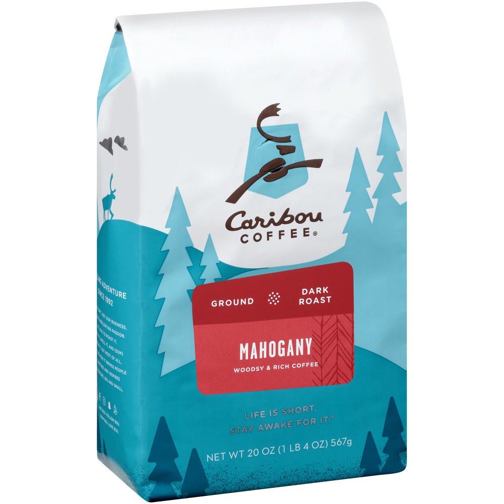 slide 12 of 12, Caribou Coffee Mahogany Dark Roast Ground Coffee 20 oz. Bag, 20 oz