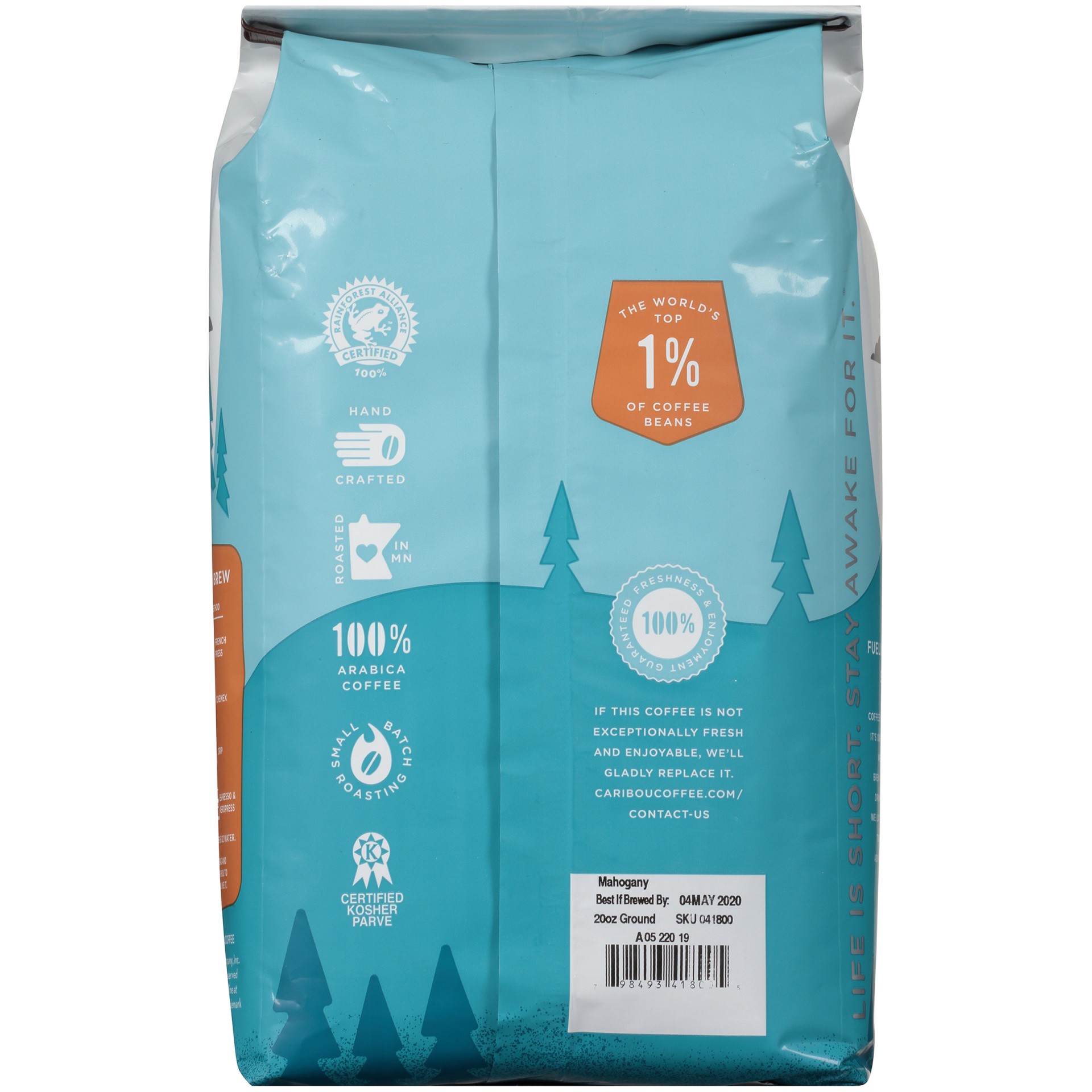 slide 10 of 12, Caribou Coffee Mahogany Dark Roast Ground Coffee 20 oz. Bag, 20 oz