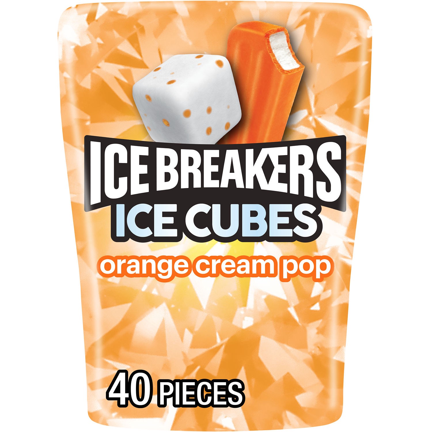 slide 10 of 10, Ice Breakers Ice Cubes Orange Cream Pop Flavored Sugar Free Chewing Gum Bottle, 3.24 oz (40 Pieces), 3.24 oz